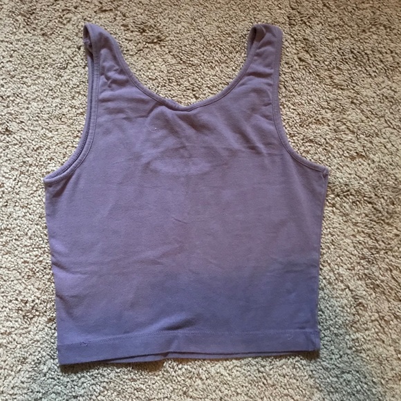 Purple Crop Top w/ Strappy Front - Picture 2 of 4
